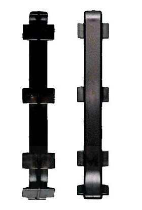 Угол стыковочный ПВХ для алюминиевого плинтуса Лука 60 мм, черный